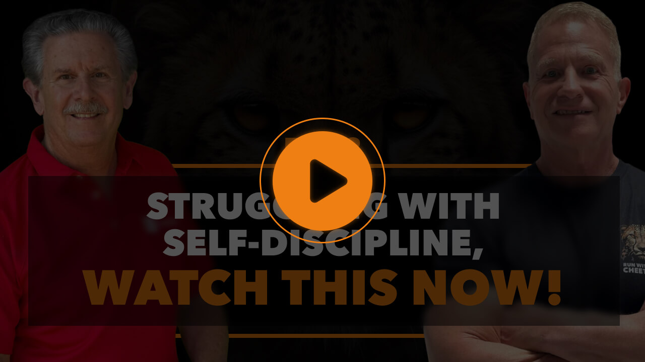 The Discipline Blueprint with Russell and Jerry Russell and Jerry flanking a "Struggling with Self-Discipline" video overlay.